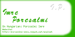 imre porcsalmi business card